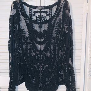 Anthropologie Dulcie Sheer Lace Blouse